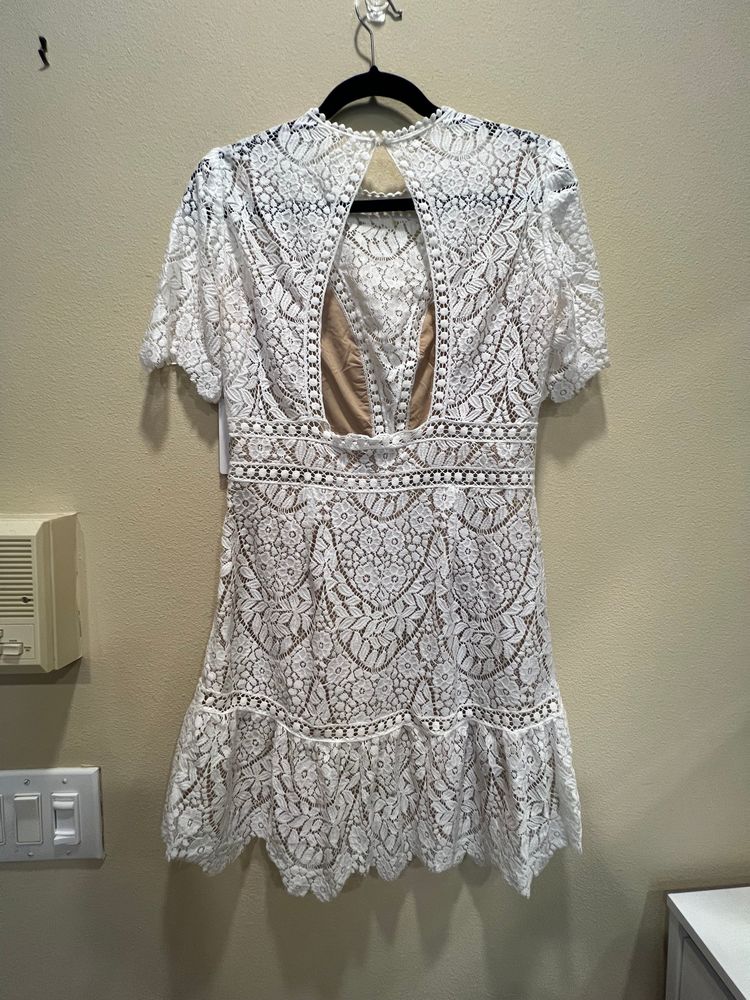 SAYLOR Darian Dress in Star White Size M REVOLVE MSRP $231 - Picture 5 of 9